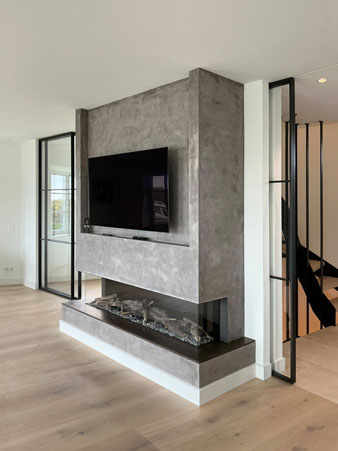 Kaminverkleidung Messing brüniert